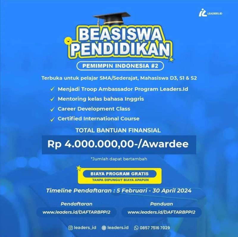 SCHOLATION #11 Find Out More About &ldquo;Indonesian Leader Education Scholarship #2 &rdquo;