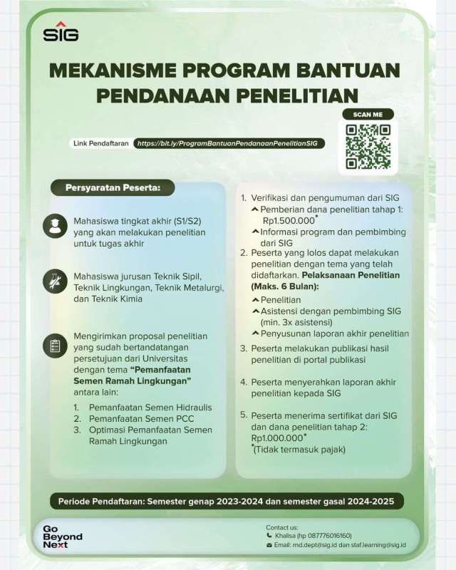 SCHOLATION #19 Find Out More About &ldquo;Beasiswa Research Funding Support Program by SIG&rdquo;