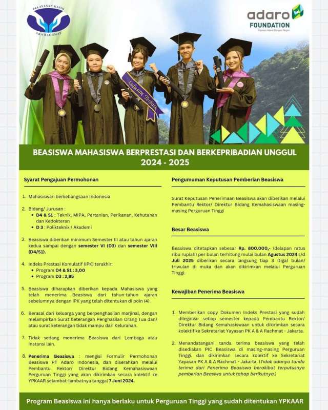 SCHOLATION #30 Find Out More About &ldquo;Beasiswa Adaro Foundation 2024/2025&rdquo;