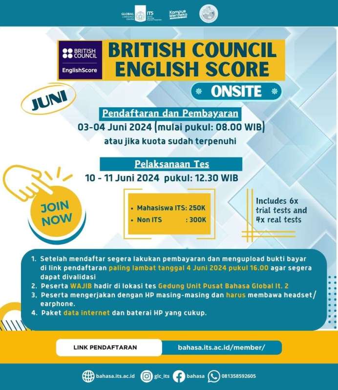 TOEFL PREPARATION #6 Upcoming TOEFL Registration: &ldquo;British Council English Score Onsite June Edition&rdquo;