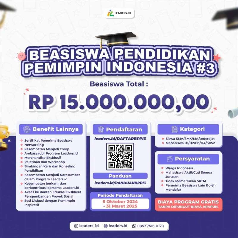 SCHOLATION #12  Find Out More About &ldquo;BEASISWA Pendidikan Pemimpin Indonesia #3&rdquo;
