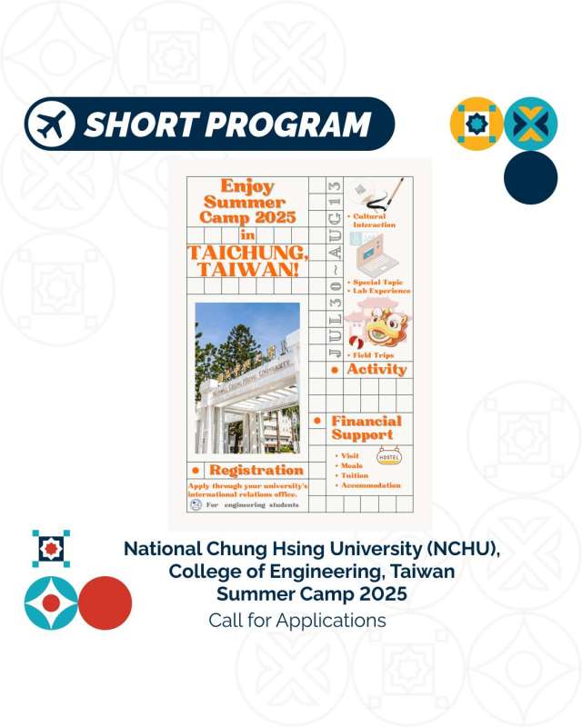 Internationalization #24 National Chung Hsing University (NCHU), College of Engineering, Taiwan Summer Camp 2025