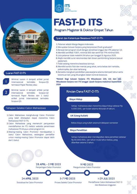 &ldquo;SCHOLATION #51 Beasiswa FAST-D ITS&rdquo;